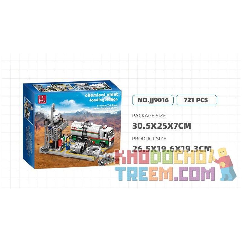 JIESTAR JJ9015 9015 non  NHÀ MÁY HÓA CHẤT PHÒNG THÍ NGHIỆM KHÍ ĐỐT TỰ NHIÊN bộ đồ chơi xếp lắp ráp ghép mô hình City CHEMICAL PLANT CHEMICALS LABORATORY Thành Phố 717 khối