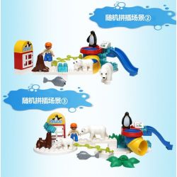 HYSTOYS HONGYUANSHENG AOLEDUOTOYS HG-1475 1475 HG1475 Xếp hình kiểu    Polar Zoo Vườn Thú Bắc Cực Lớn Có Bàn 40 khối