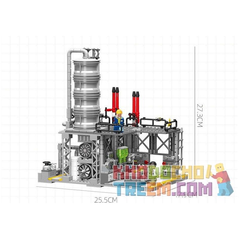 JIESTAR JJ9014 9014 non  NHÀ MÁY HÓA CHẤT TRUNG TÂM LƯU TRỮ KHÍ ĐỐT TỰ NHIÊN bộ đồ chơi xếp lắp ráp ghép mô hình City CHEMICAL PLANT NATURAL GAS STORAGE CENTER Thành Phố 704 khối