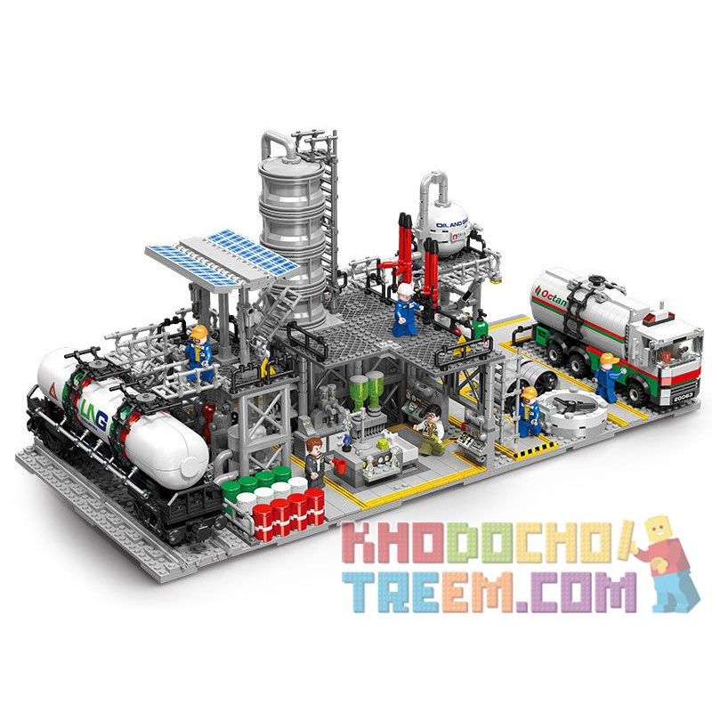 JIESTAR JJ9014 9014 non  NHÀ MÁY HÓA CHẤT TRUNG TÂM LƯU TRỮ KHÍ ĐỐT TỰ NHIÊN bộ đồ chơi xếp lắp ráp ghép mô hình City CHEMICAL PLANT NATURAL GAS STORAGE CENTER Thành Phố 704 khối