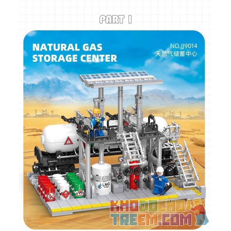 JIESTAR JJ9014 9014 non  NHÀ MÁY HÓA CHẤT TRUNG TÂM LƯU TRỮ KHÍ ĐỐT TỰ NHIÊN bộ đồ chơi xếp lắp ráp ghép mô hình City CHEMICAL PLANT NATURAL GAS STORAGE CENTER Thành Phố 704 khối