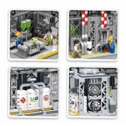 JIESTAR JJ9014 9014 non  NHÀ MÁY HÓA CHẤT TRUNG TÂM LƯU TRỮ KHÍ ĐỐT TỰ NHIÊN bộ đồ chơi xếp lắp ráp ghép mô hình City CHEMICAL PLANT NATURAL GAS STORAGE CENTER Thành Phố 704 khối