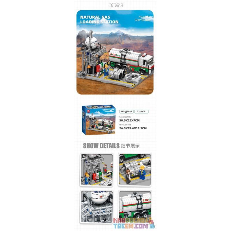 JIESTAR JJ9014 9014 non  NHÀ MÁY HÓA CHẤT TRUNG TÂM LƯU TRỮ KHÍ ĐỐT TỰ NHIÊN bộ đồ chơi xếp lắp ráp ghép mô hình City CHEMICAL PLANT NATURAL GAS STORAGE CENTER Thành Phố 704 khối