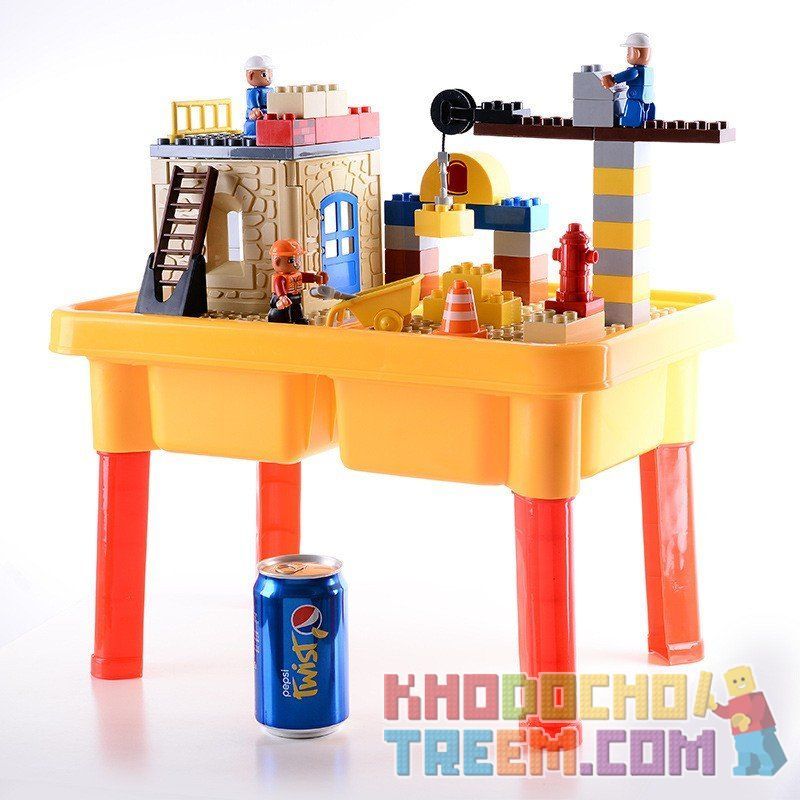 HYSTOYS HONGYUANSHENG AOLEDUOTOYS HG-1481 1481 HG1481 Xếp hình kiểu    Construction Site Công Trường Xây Dựng Có Bàn Hộp 56 khối