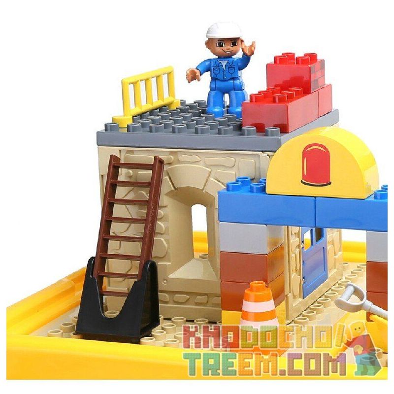 HYSTOYS HONGYUANSHENG AOLEDUOTOYS HG-1481 1481 HG1481 Xếp hình kiểu    Construction Site Công Trường Xây Dựng Có Bàn Hộp 56 khối