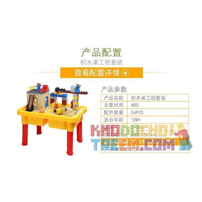 HYSTOYS HONGYUANSHENG AOLEDUOTOYS HG-1481 1481 HG1481 Xếp hình kiểu    Construction Site Công Trường Xây Dựng Có Bàn Hộp 56 khối