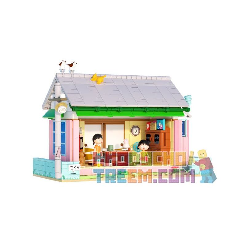 WEKKI 516413 non Lego CHIBI MARUKO-CHAN PHÒNG KHÁCH CỦA bộ đồ chơi xếp lắp ráp ghép mô hình Movie & Game Phim Và Trò Chơi