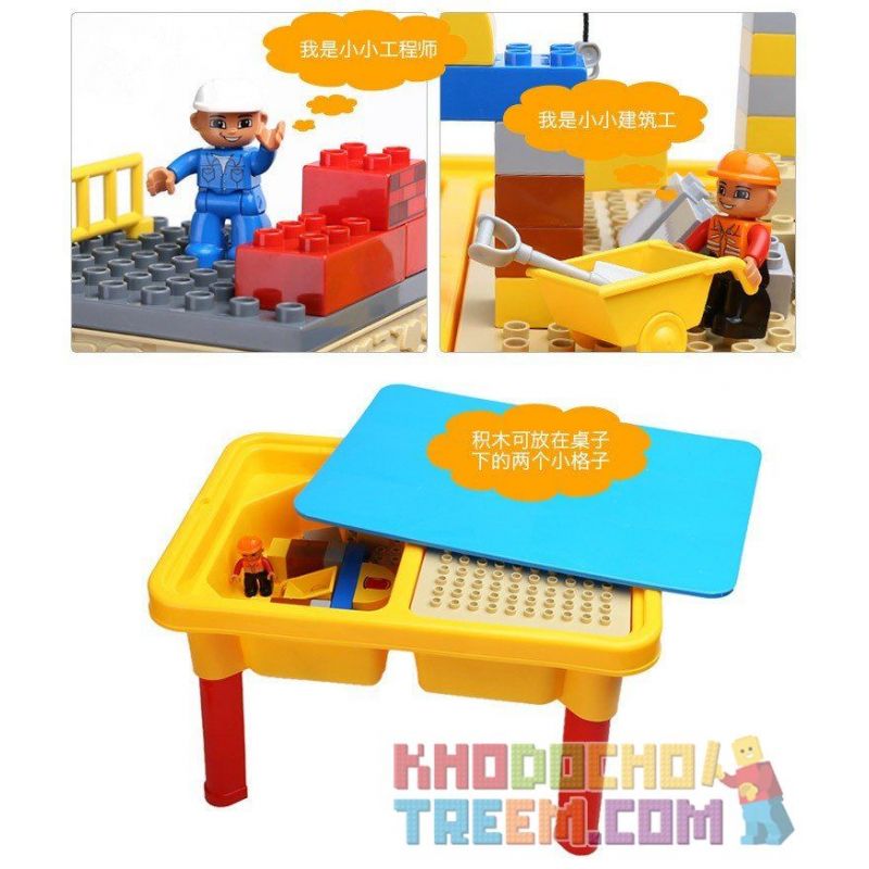 HYSTOYS HONGYUANSHENG AOLEDUOTOYS HG-1481 1481 HG1481 Xếp hình kiểu    Construction Site Công Trường Xây Dựng Có Bàn Hộp 56 khối