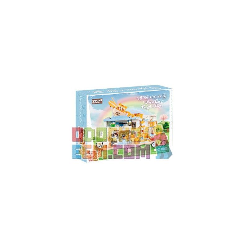 DECOOL BRICKCOOL 88006 non  QUÁN CÀ PHÊ MÈO bộ đồ chơi xếp lắp ráp ghép mô hình CUTE PET COFFEE SHOP