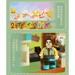 DECOOL BRICKCOOL 88006 non  QUÁN CÀ PHÊ MÈO bộ đồ chơi xếp lắp ráp ghép mô hình CUTE PET COFFEE SHOP