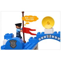HYSTOYS HONGYUANSHENG AOLEDUOTOYS  HG-1485 1485 HG1485 Xếp hình kiểu Lego Duplo DUPLO Police Station trại giam của cảnh sát có bàn hộp 45 khối