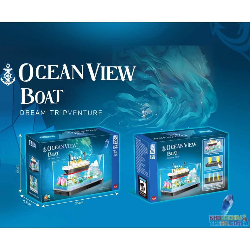 ZHEGAO 662009 non  CHUYẾN ĐI MƠ ƯỚC bộ đồ chơi xếp lắp ráp ghép mô hình OCEAN VIEW BOAT DREAM TRIP 579 khối