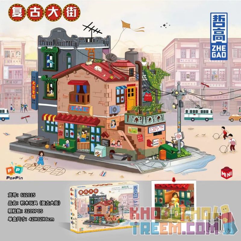 ZHEGAO 612015 non  ĐƯỜNG PHỐ CỔ ĐIỂN bộ đồ chơi xếp lắp ráp ghép mô hình Creator Sáng Tạo 3209 khối