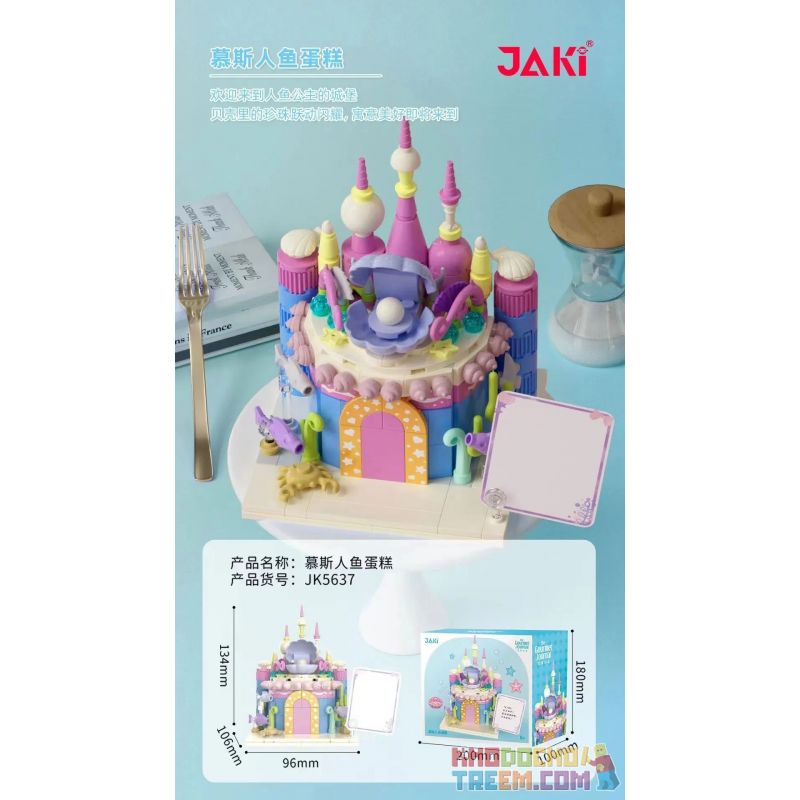 JAKI JK5637 5637 non  BÁNH MOUSSE NÀNG TIÊN CÁ bộ đồ chơi xếp lắp ráp ghép mô hình