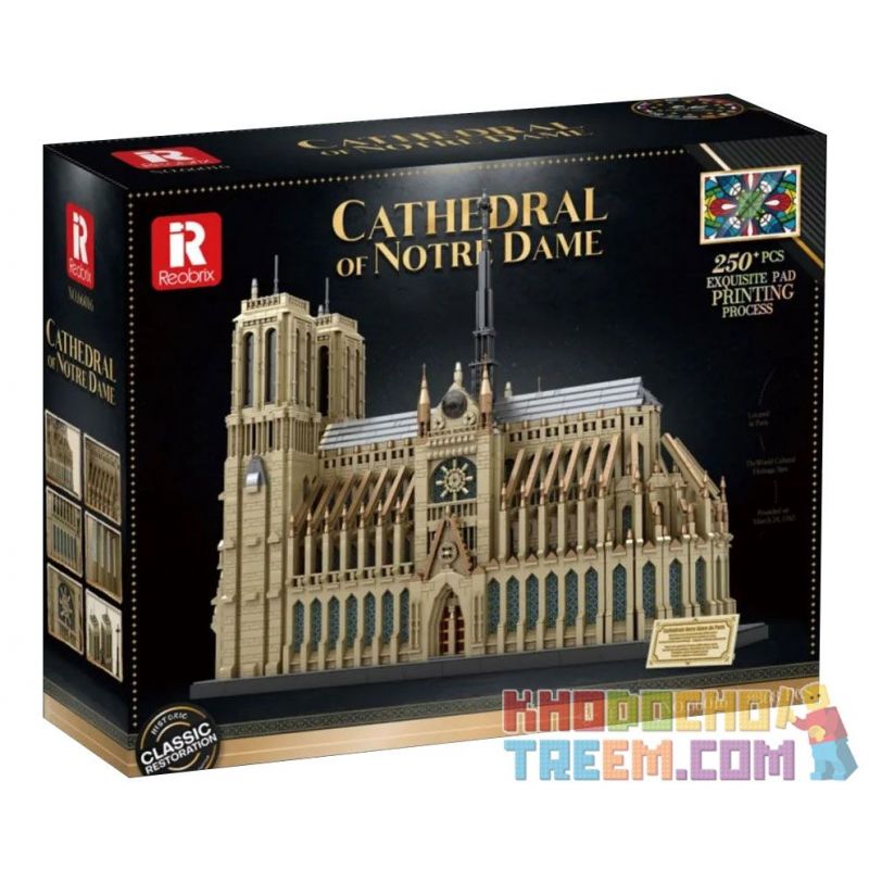 REOBRIX 66016 non  NHÀ THỜ ĐỨC BÀ PARIS bộ đồ chơi xếp lắp ráp ghép mô hình Creator CATHEDRAL OF NOTRE-DAME Sáng Tạo 8868 khối
