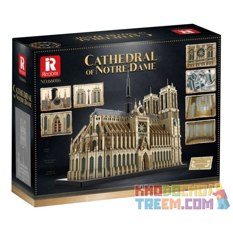 REOBRIX 66016 non  NHÀ THỜ ĐỨC BÀ PARIS bộ đồ chơi xếp lắp ráp ghép mô hình Creator CATHEDRAL OF NOTRE-DAME Sáng Tạo 8868 khối
