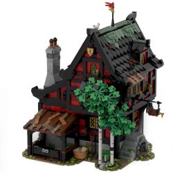 REBRICKABLE MOC-111710 111710 MOC111710 REOBRIX 66017 non  NHÀ TRỌ THẬP TỰ CHINH bộ đồ chơi xếp lắp ráp ghép mô hình Medieval Castle MEDIEVAL TAVERN THE CRUSADER'S INN Chiến Tranh Trung Cổ 3214 khối