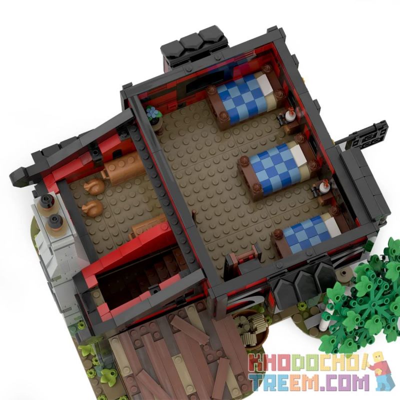 REBRICKABLE MOC-111710 111710 MOC111710 REOBRIX 66017 non  NHÀ TRỌ THẬP TỰ CHINH bộ đồ chơi xếp lắp ráp ghép mô hình Medieval Castle MEDIEVAL TAVERN THE CRUSADER'S INN Chiến Tranh Trung Cổ 3214 khối