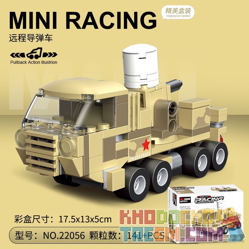 DECOOL 22056 non  XE KÉO MINI TÊN LỬA TẦM XA bộ đồ chơi xếp lắp ráp ghép mô hình Mini Racing Pacemaker Đua Xe Mini 141 khối
