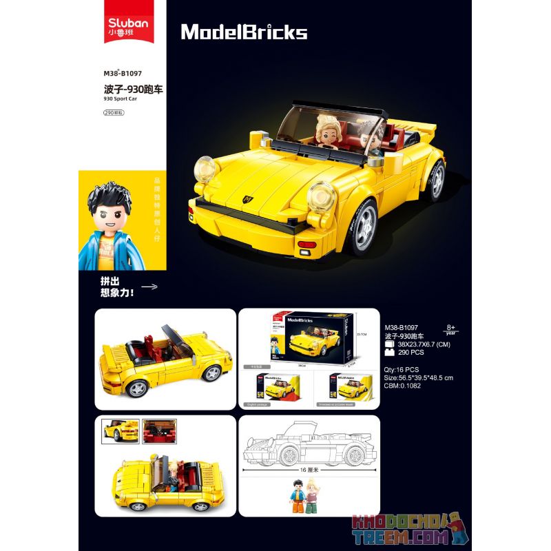 SLUBAN M38-B1097 B1097 1097 M38B1097 38-B1097 non  XE THỂ THAO BOZI 930 bộ đồ chơi xếp lắp ráp ghép mô hình Speed Champions Racing Cars SPORT CAR Đua Xe Công Thức 290 khối