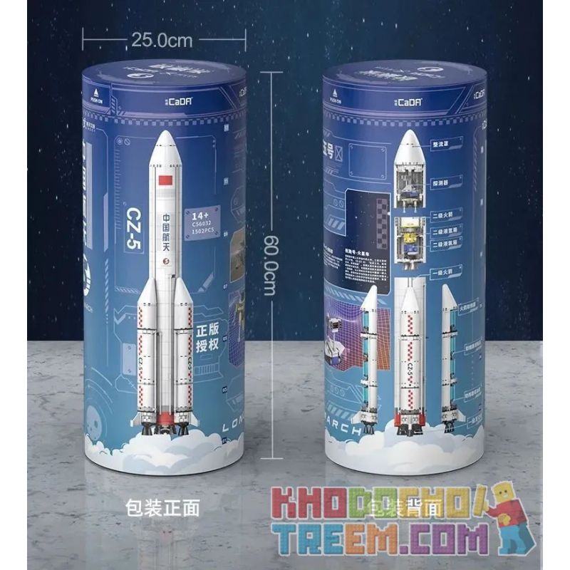 CADA DOUBLEE C56032 56032 non  TÊN LỬA HÀNH QUÂN DÀI bộ đồ chơi xếp lắp ráp ghép mô hình Creator CZ-5 Sáng Tạo 1502 khối