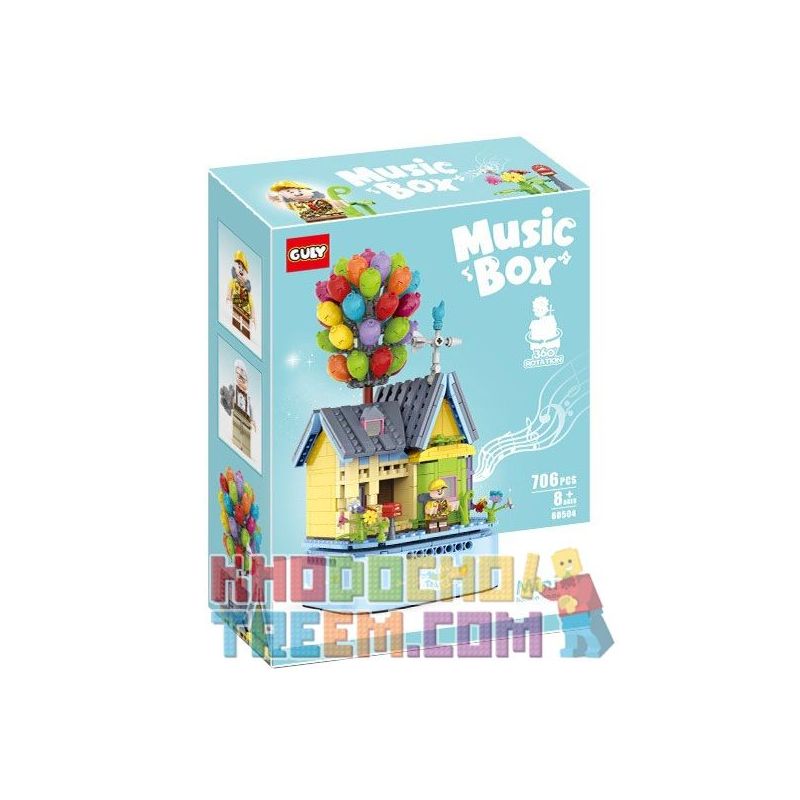 GULY 60504 non  HỘP NHẠC NGÔI NHÀ BONG BÓNG bộ đồ chơi xếp lắp ráp ghép mô hình Movie & Game MUSIC BOX MINI BALLOON HOUSE Phim Và Trò Chơi 706 khối
