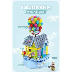 GULY 60504 non  HỘP NHẠC NGÔI NHÀ BONG BÓNG bộ đồ chơi xếp lắp ráp ghép mô hình Movie & Game MUSIC BOX MINI BALLOON HOUSE Phim Và Trò Chơi 706 khối