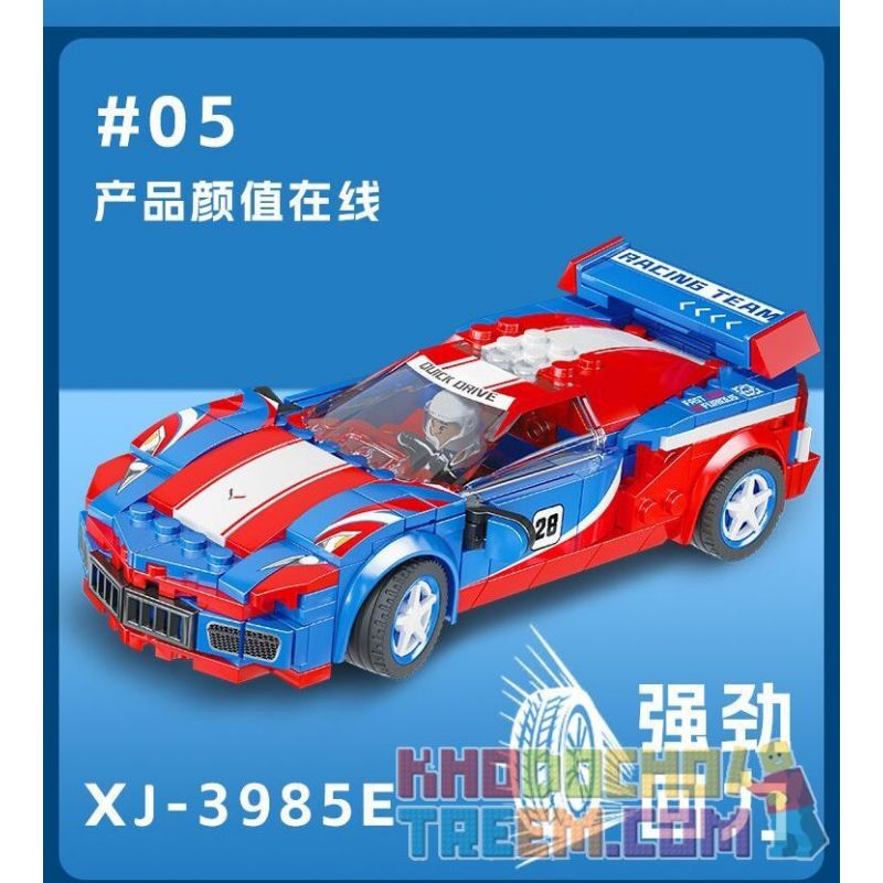 XIANGJUN XJ-3985E 3985E XJ3985E non  SIÊU ĐUA XE CORVETTE C8 bộ đồ chơi xếp lắp ráp ghép mô hình Speed Champions Racing Cars Đua Xe Công Thức 337 khối
