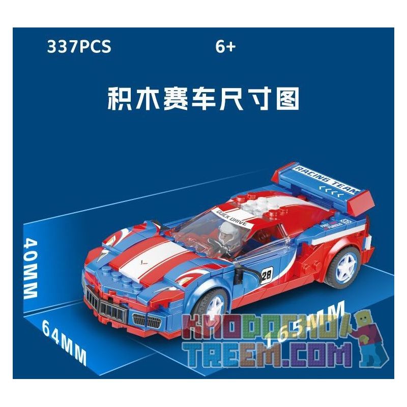 XIANGJUN XJ-3985E 3985E XJ3985E non  SIÊU ĐUA XE CORVETTE C8 bộ đồ chơi xếp lắp ráp ghép mô hình Speed Champions Racing Cars Đua Xe Công Thức 337 khối