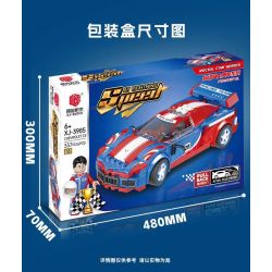 XIANGJUN XJ-3985E 3985E XJ3985E non  SIÊU ĐUA XE CORVETTE C8 bộ đồ chơi xếp lắp ráp ghép mô hình Speed Champions Racing Cars Đua Xe Công Thức 337 khối
