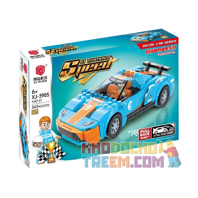 XIANGJUN XJ-3985C 3985C XJ3985C non Lego SIÊU XE ĐUA FORD GT bộ đồ chơi xếp lắp ráp ghép mô hình Speed Champions Racing Cars Đua Xe Công Thức 343 khối