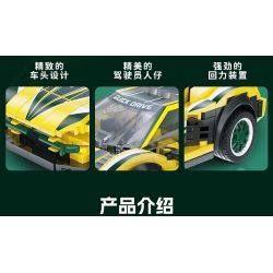 XIANGJUN XJ-3985B 3985B XJ3985B non  ĐUA XE SIÊU LÙI LAMBORGHINI EVO bộ đồ chơi xếp lắp ráp ghép mô hình Speed Champions Racing Cars Đua Xe Công Thức 316 khối