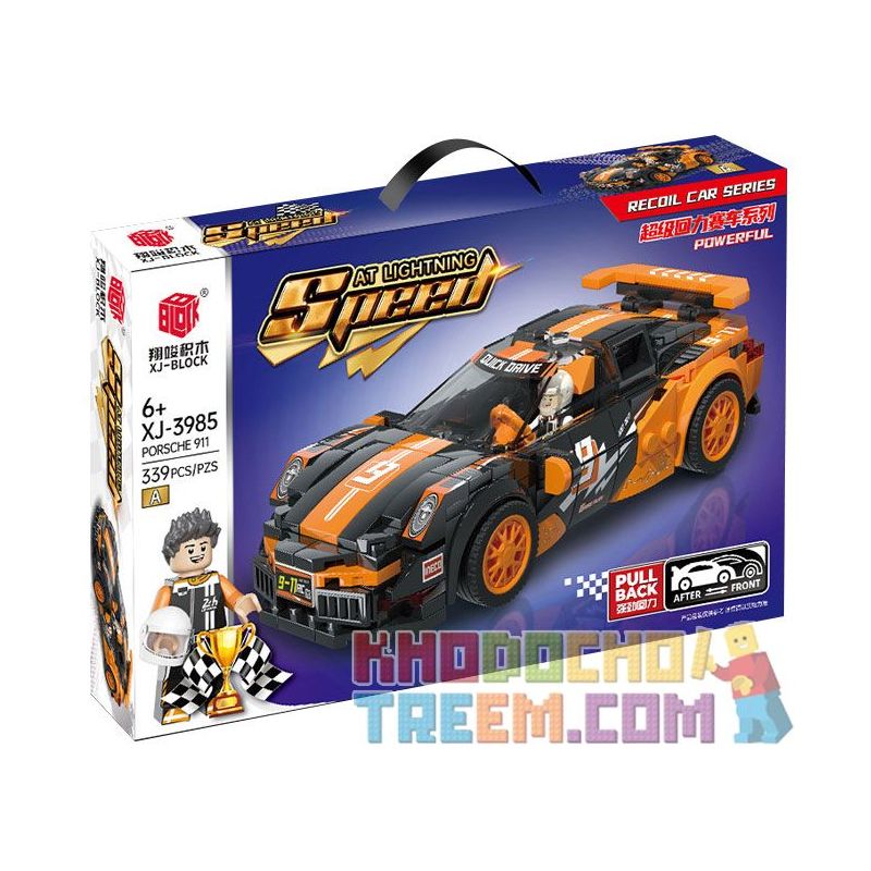 XIANGJUN XJ-3985A 3985A XJ3985A non  SIÊU XE ĐUA PORSCHE 911 bộ đồ chơi xếp lắp ráp ghép mô hình Speed Champions Racing Cars Đua Xe Công Thức 339 khối