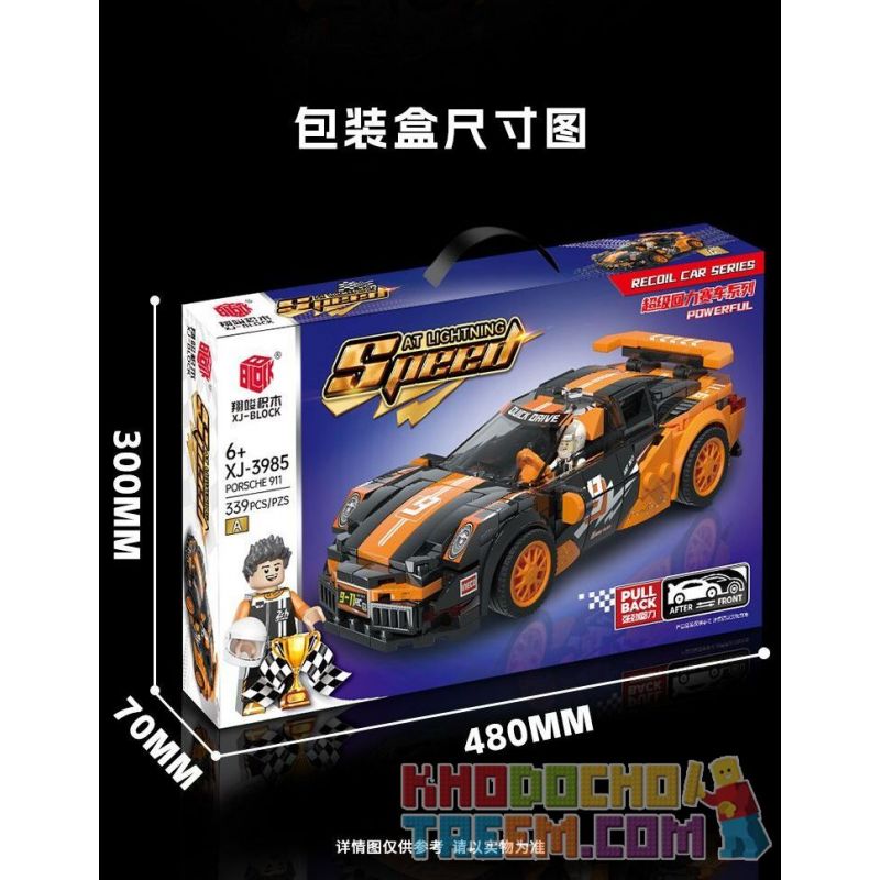XIANGJUN XJ-3985A 3985A XJ3985A non  SIÊU XE ĐUA PORSCHE 911 bộ đồ chơi xếp lắp ráp ghép mô hình Speed Champions Racing Cars Đua Xe Công Thức 339 khối