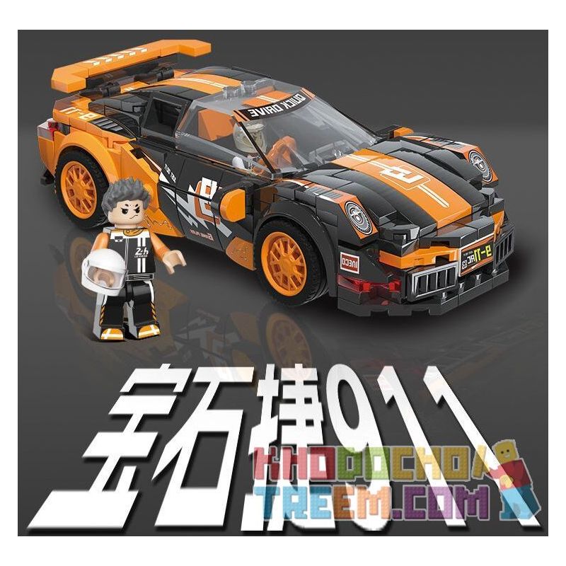 XIANGJUN XJ-3985A 3985A XJ3985A non  SIÊU XE ĐUA PORSCHE 911 bộ đồ chơi xếp lắp ráp ghép mô hình Speed Champions Racing Cars Đua Xe Công Thức 339 khối