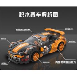 XIANGJUN XJ-3985A 3985A XJ3985A non  SIÊU XE ĐUA PORSCHE 911 bộ đồ chơi xếp lắp ráp ghép mô hình Speed Champions Racing Cars Đua Xe Công Thức 339 khối