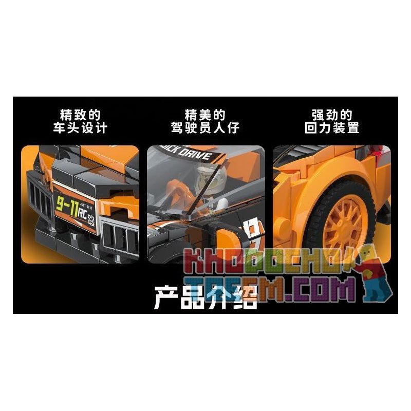 XIANGJUN XJ-3985A 3985A XJ3985A non  SIÊU XE ĐUA PORSCHE 911 bộ đồ chơi xếp lắp ráp ghép mô hình Speed Champions Racing Cars Đua Xe Công Thức 339 khối