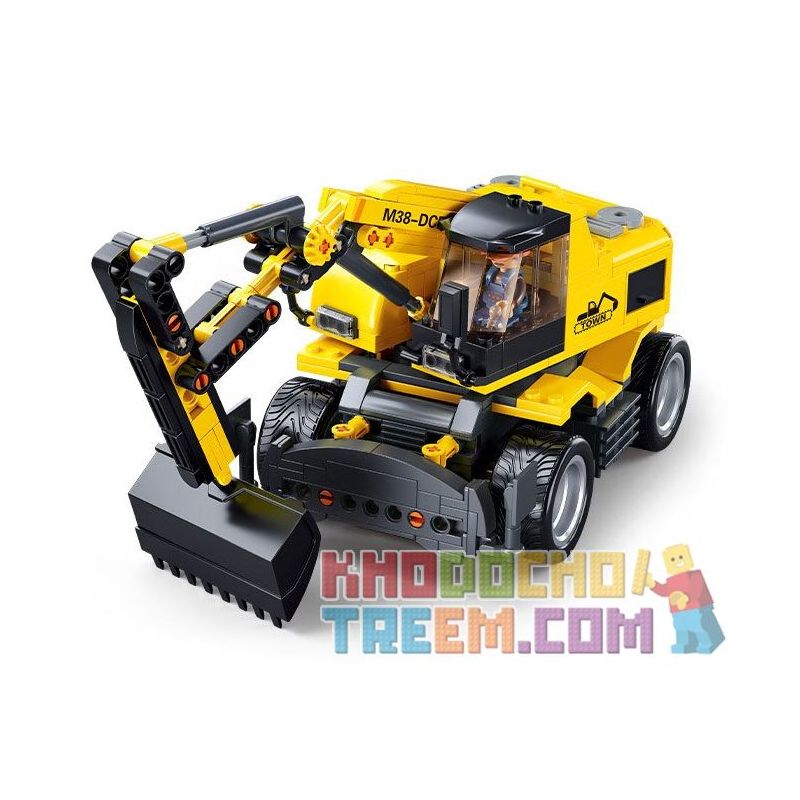 SLUBAN M38-B1155 B1155 1155 M38B1155 38-B1155 non  MÁY XÚC BÁNH LỐP E7 bộ đồ chơi xếp lắp ráp ghép mô hình  E7 WHEEL EXCAVATOR Kỹ Thuật Công Nghệ Cao Mô Hình Phương Tiện 353 khối