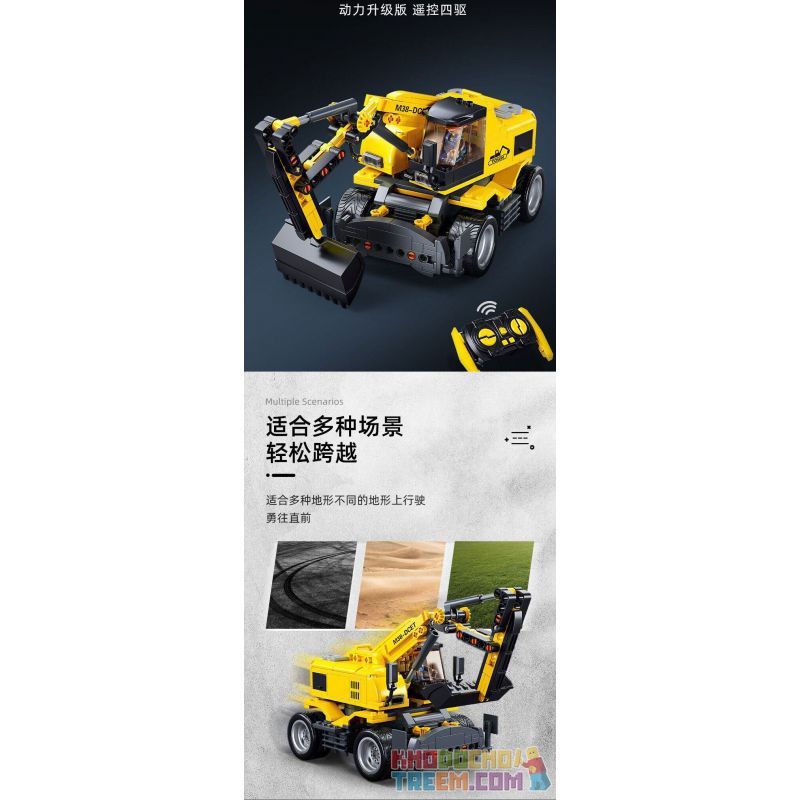 SLUBAN M38-B1155 B1155 1155 M38B1155 38-B1155 non  MÁY XÚC BÁNH LỐP E7 bộ đồ chơi xếp lắp ráp ghép mô hình  E7 WHEEL EXCAVATOR Kỹ Thuật Công Nghệ Cao Mô Hình Phương Tiện 353 khối