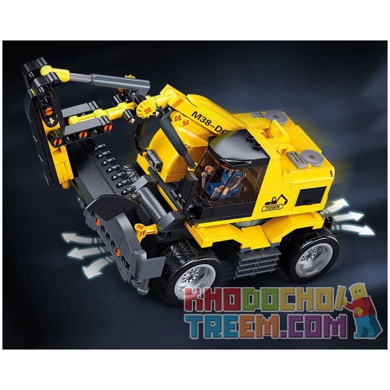 SLUBAN M38-B1155 B1155 1155 M38B1155 38-B1155 non  MÁY XÚC BÁNH LỐP E7 bộ đồ chơi xếp lắp ráp ghép mô hình  E7 WHEEL EXCAVATOR Kỹ Thuật Công Nghệ Cao Mô Hình Phương Tiện 353 khối