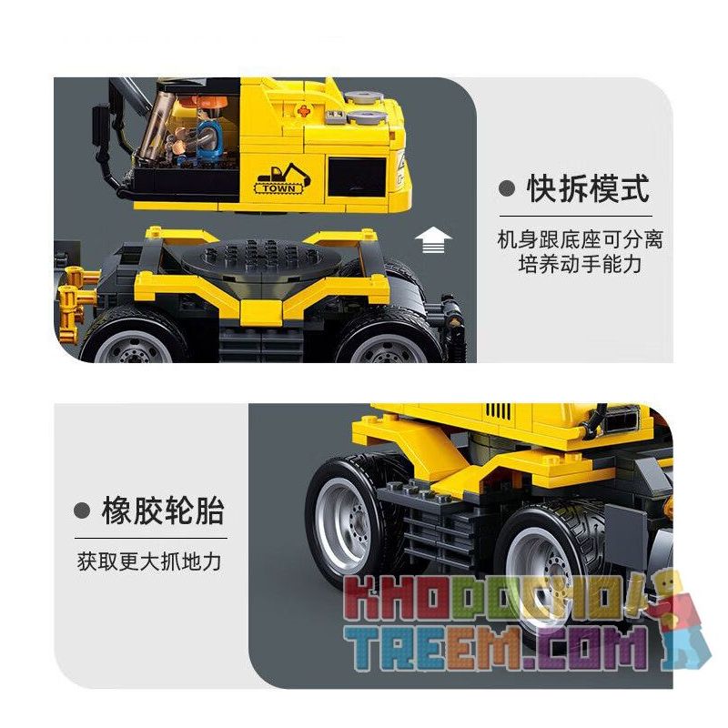 SLUBAN M38-B1155 B1155 1155 M38B1155 38-B1155 non  MÁY XÚC BÁNH LỐP E7 bộ đồ chơi xếp lắp ráp ghép mô hình  E7 WHEEL EXCAVATOR Kỹ Thuật Công Nghệ Cao Mô Hình Phương Tiện 353 khối