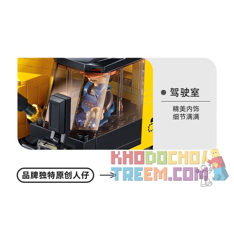 SLUBAN M38-B1155 B1155 1155 M38B1155 38-B1155 non  MÁY XÚC BÁNH LỐP E7 bộ đồ chơi xếp lắp ráp ghép mô hình  E7 WHEEL EXCAVATOR Kỹ Thuật Công Nghệ Cao Mô Hình Phương Tiện 353 khối