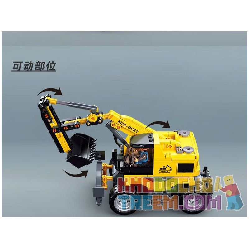 SLUBAN M38-B1155 B1155 1155 M38B1155 38-B1155 non  MÁY XÚC BÁNH LỐP E7 bộ đồ chơi xếp lắp ráp ghép mô hình  E7 WHEEL EXCAVATOR Kỹ Thuật Công Nghệ Cao Mô Hình Phương Tiện 353 khối