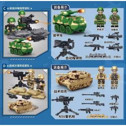 LE YI 83012 non  MÔ HÌNH QUÂN SỰ CHIẾN TRANH 4 bộ đồ chơi xếp lắp ráp ghép mô hình Military Army MILITARY WAR Quân Sự Bộ Đội