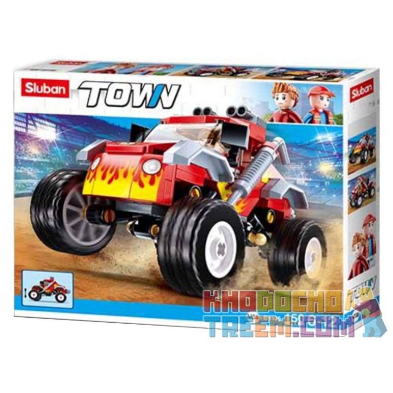 SLUBAN M38-B1105 B1105 1105 M38B1105 38-B1105 non  XE BÁN TẢI LOẠI GIẢM XÓC ĐỊA HÌNH bộ đồ chơi xếp lắp ráp ghép mô hình City Thành Phố 150 khối