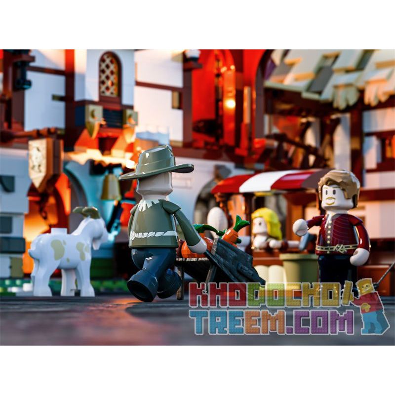 FUNWHOLE F9015 9015 non  HỘI CHỢ THỜI TRUNG CỔ bộ đồ chơi xếp lắp ráp ghép mô hình Medieval Castle MEDIEVAL MARKET Chiến Tranh Trung Cổ 2614 khối