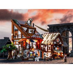 FUNWHOLE F9015 9015 non  HỘI CHỢ THỜI TRUNG CỔ bộ đồ chơi xếp lắp ráp ghép mô hình Medieval Castle MEDIEVAL MARKET Chiến Tranh Trung Cổ 2614 khối