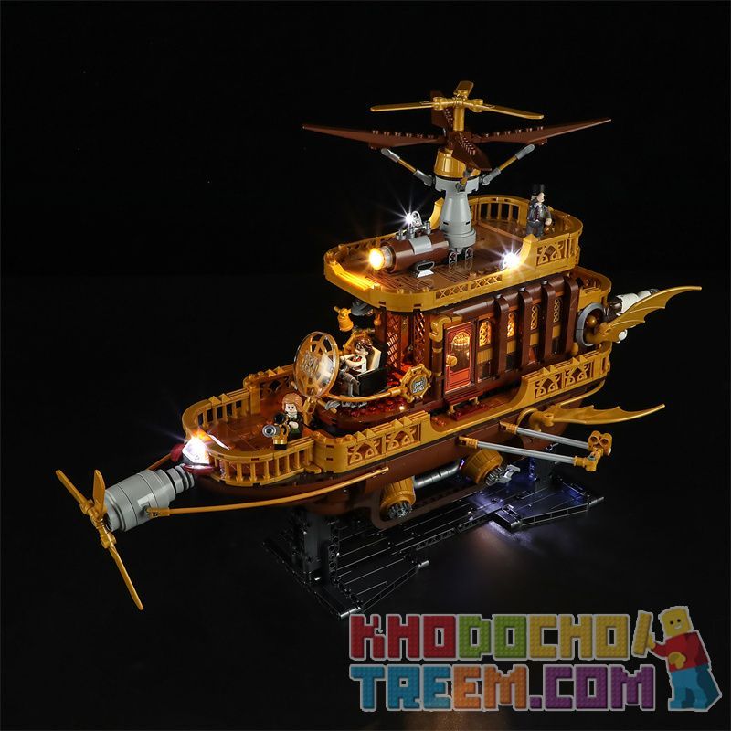FUNWHOLE F9014 9014 non  TÀU VŨ TRỤ STEAMPUNK LIGHT CHASER bộ đồ chơi xếp lắp ráp ghép mô hình “LIGHT CATCHER”STEAMPUNK AIRSHIP 1641 khối