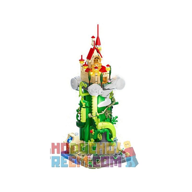 FUNWHOLE F9002 9002 non  TÒA NHÀ LÂU ĐÀI JACK VÀ CÂY ĐẬU THẦN bộ đồ chơi xếp lắp ráp ghép mô hình 1248 khối