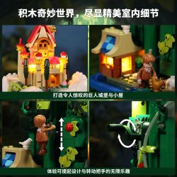 FUNWHOLE F9002 9002 non  TÒA NHÀ LÂU ĐÀI JACK VÀ CÂY ĐẬU THẦN bộ đồ chơi xếp lắp ráp ghép mô hình 1248 khối